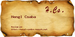 Hengl Csaba névjegykártya