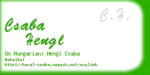 csaba hengl business card